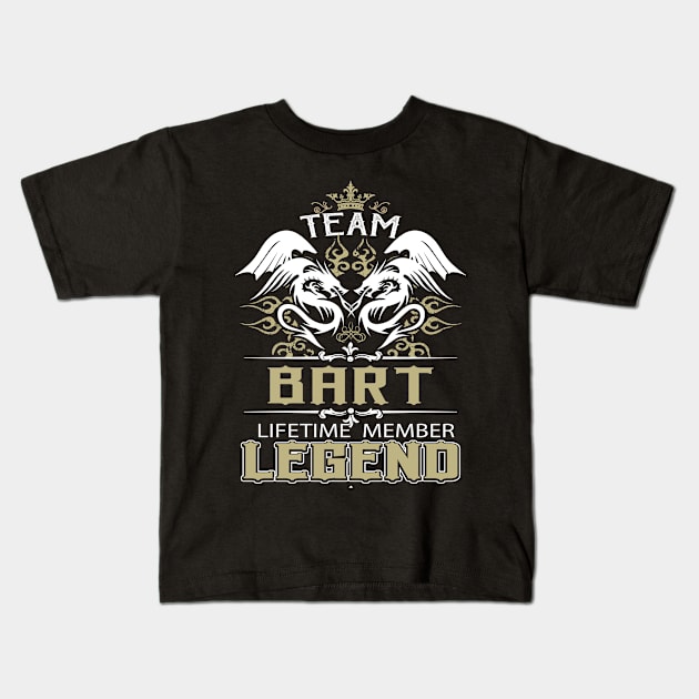 Bart Name T Shirt - Another Celtic Legend Bart Dragon Gift Item Kids T-Shirt by yalytkinyq